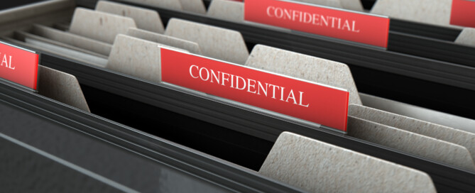 Confidential Filing Folders in Drawer
