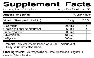 Lipotropic Plus Supplement Nutrition Facts