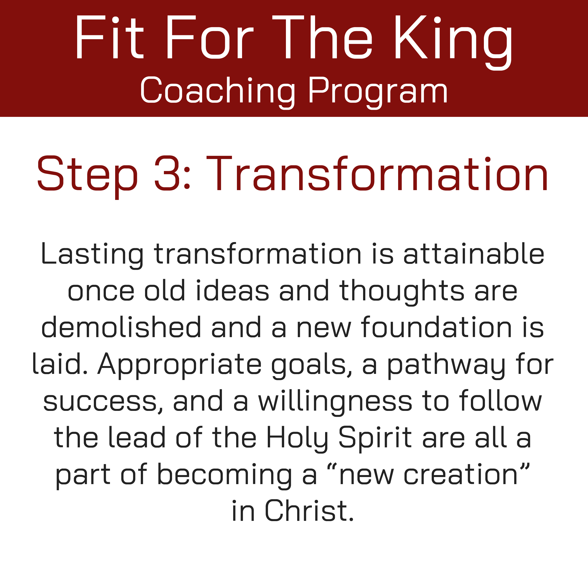 FFTK Coaching Program - Transformation