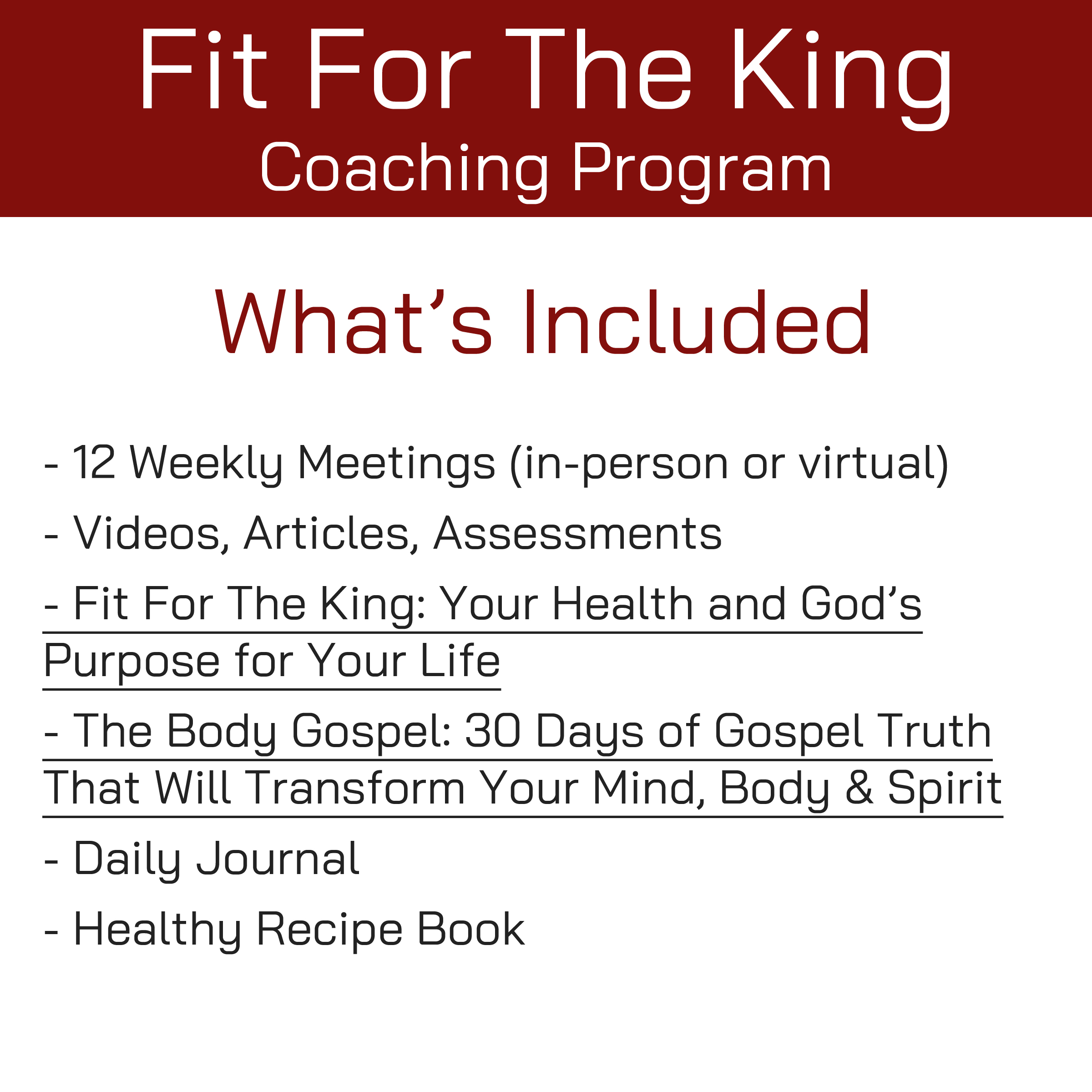FFTK Coaching Program - What's Included